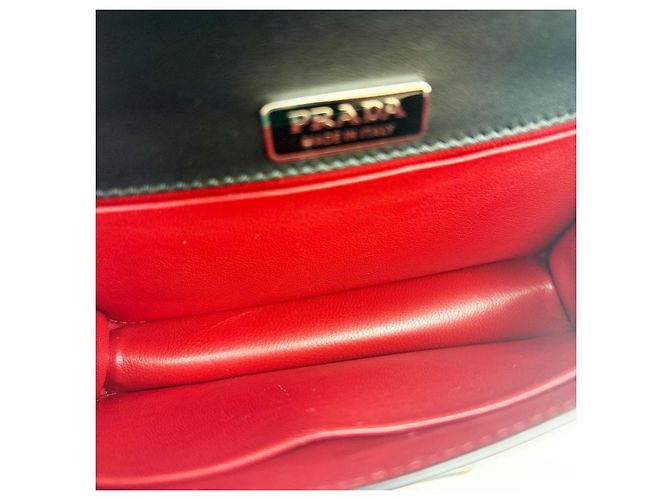 Prada Clutch e Mini Crossbody in pelle Saffiano nera Nero - vista 8