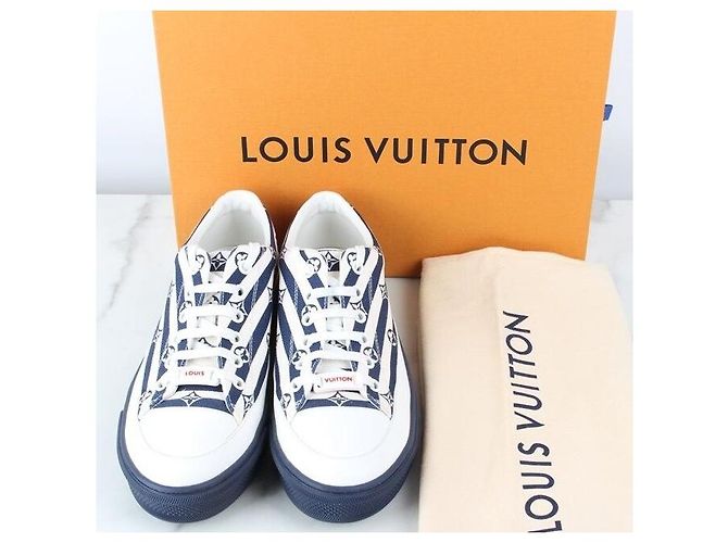 Louis Vuitton Sneakers Monogram Stella Navy Blu - vista 2