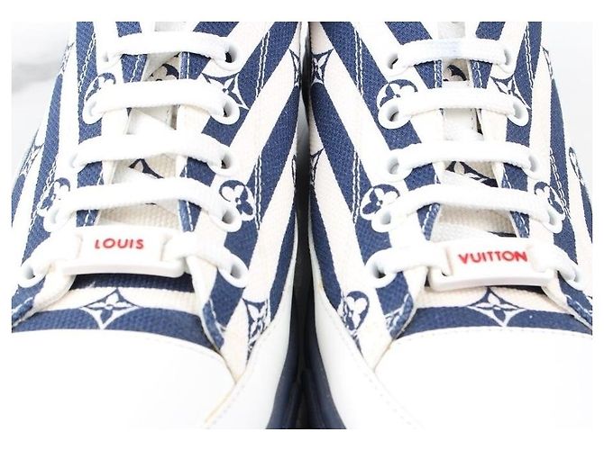 Louis Vuitton Sneakers Monogram Stella Navy Blu - vista 7