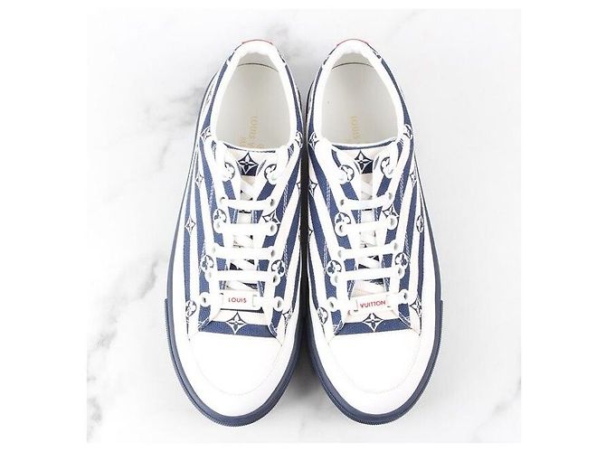 Louis Vuitton Sneakers Monogram Stella Navy Blu - vista 8