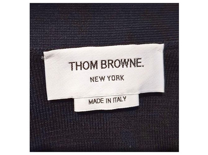 Thom Browne Cardigan de algodão Milano clássico com decote em V Azul - vista 6
