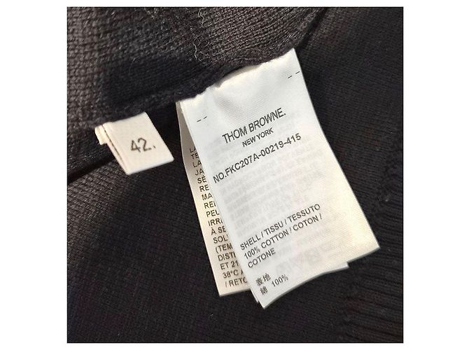 Thom Browne Cardigan de algodão Milano clássico com decote em V Azul - vista 7