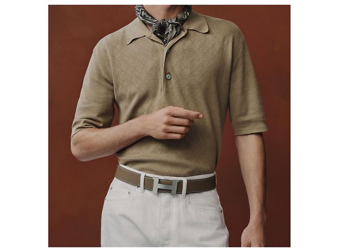 Hermès Reversible Belt Black/Orange Silver Matte - view 10