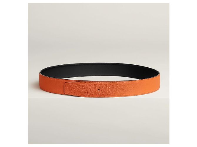 Hermès Reversible Belt Black/Orange Silver Matte - view 8
