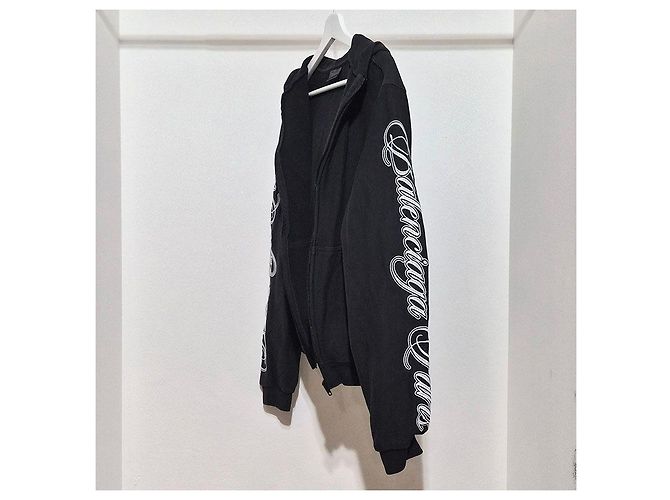 Balenciaga Giacca con cappuccio e zip lavata Nero - vista 2