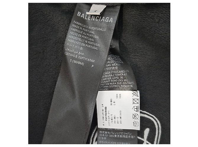 Balenciaga Giacca con cappuccio e zip lavata Nero - vista 7