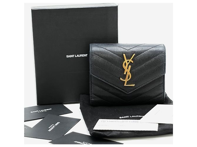 Saint Laurent Matelassé Compact Wallet Schwarz - Ansicht 14