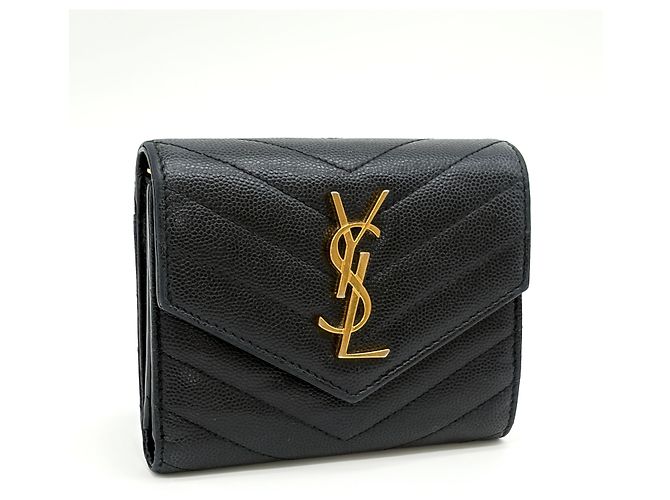 Saint Laurent Matelassé Compact Wallet Schwarz - Ansicht 17