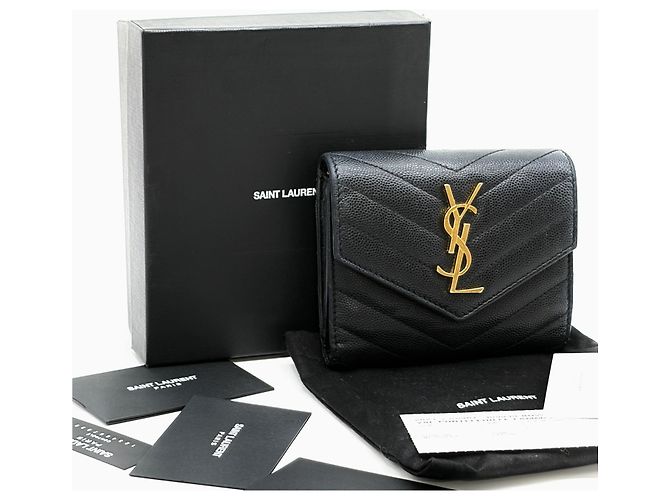 Saint Laurent Matelassé Compact Wallet Schwarz - Ansicht 2