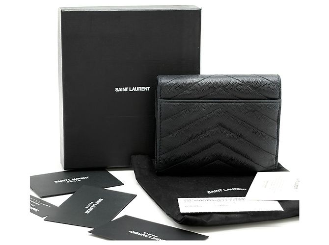 Saint Laurent Matelassé Compact Wallet Schwarz - Ansicht 5
