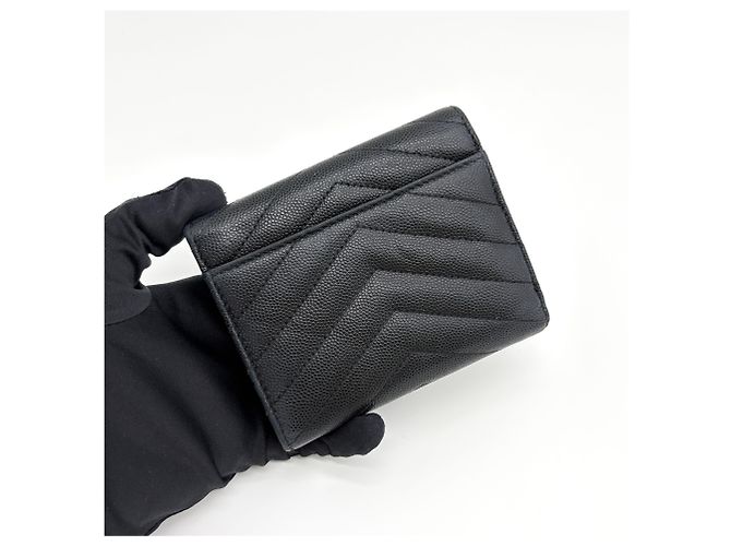 Saint Laurent Matelassé Compact Wallet Schwarz - Ansicht 7