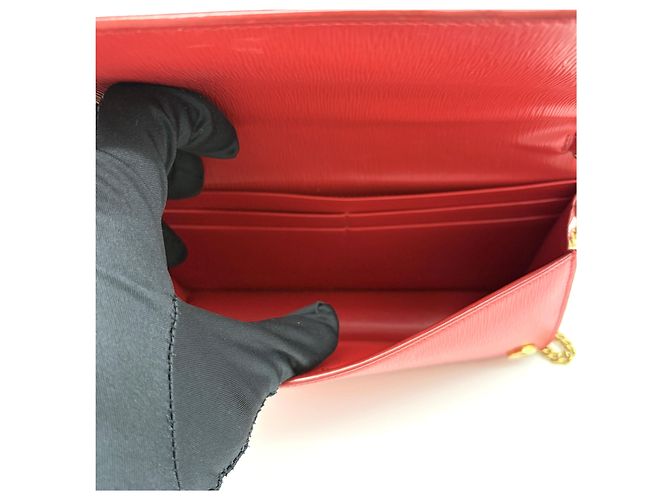 Prada Vitello Move Chain Umhängetasche Rot - Ansicht 14