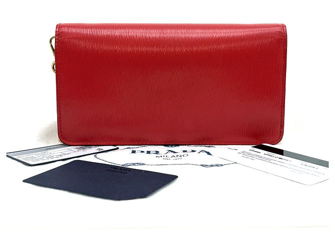 Prada Vitello Move Chain Umhängetasche Rot - Ansicht 19