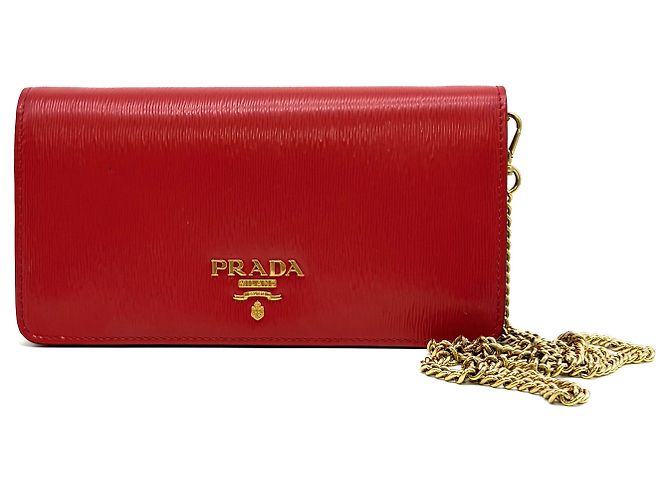 Prada Vitello Move Chain Umhängetasche Rot - Ansicht 3
