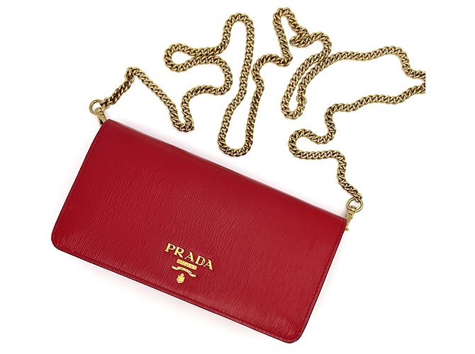 Prada Vitello Move Chain Umhängetasche Rot - Ansicht 6