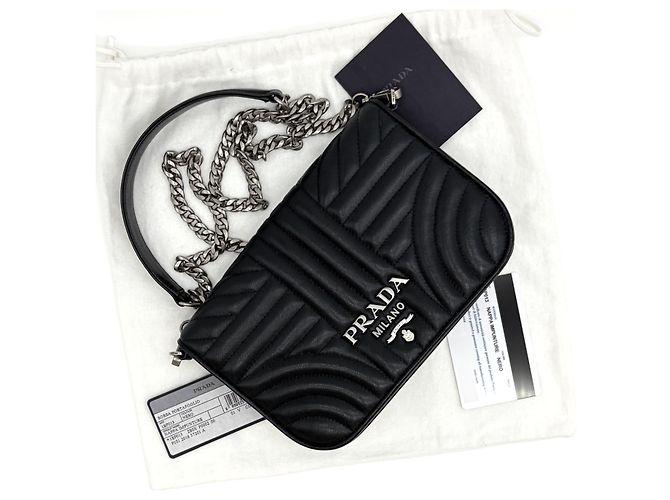 Prada Sac bandoulière Diagram Chain Black - vue 18