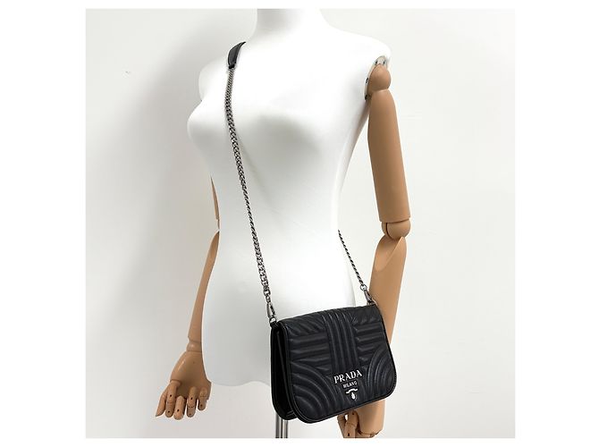 Prada Sac bandoulière Diagram Chain Black - vue 19