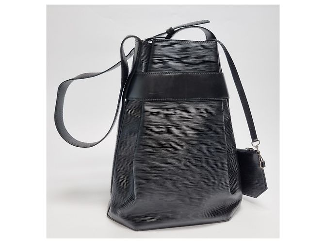 Louis Vuitton Borsa Bucket Epi Sac De Pol GM Shoulder Bag Black Nero - vista 10