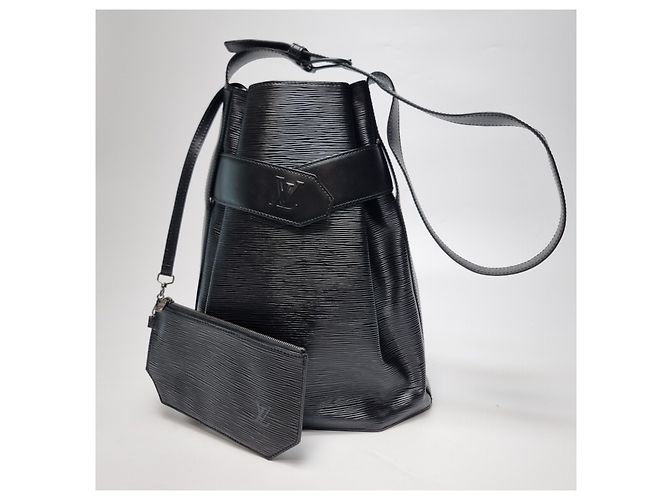 Louis Vuitton Borsa Bucket Epi Sac De Pol GM Shoulder Bag Black Nero - vista 3