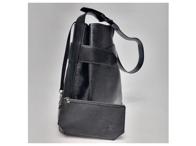 Louis Vuitton Borsa Bucket Epi Sac De Pol GM Shoulder Bag Black Nero - vista 5