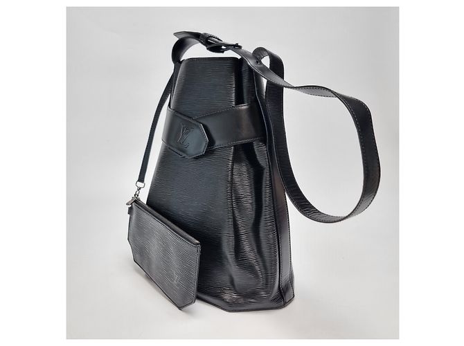 Louis Vuitton Borsa Bucket Epi Sac De Pol GM Shoulder Bag Black Nero - vista 6