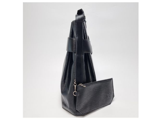 Louis Vuitton Borsa Bucket Epi Sac De Pol GM Shoulder Bag Black Nero - vista 7
