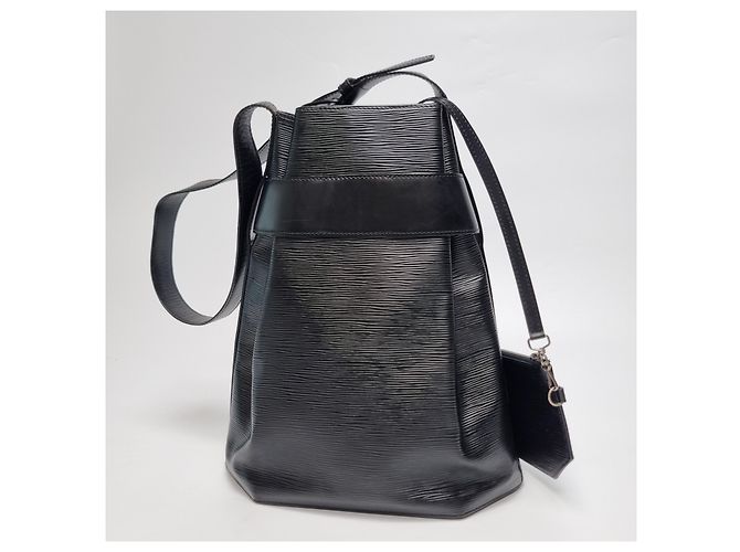 Louis Vuitton Borsa Bucket Epi Sac De Pol GM Shoulder Bag Black Nero - vista 9