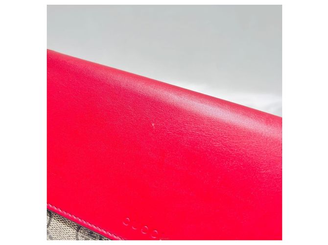 Gucci Supreme Canvas Klapperbörse Rot Braun - Ansicht 7