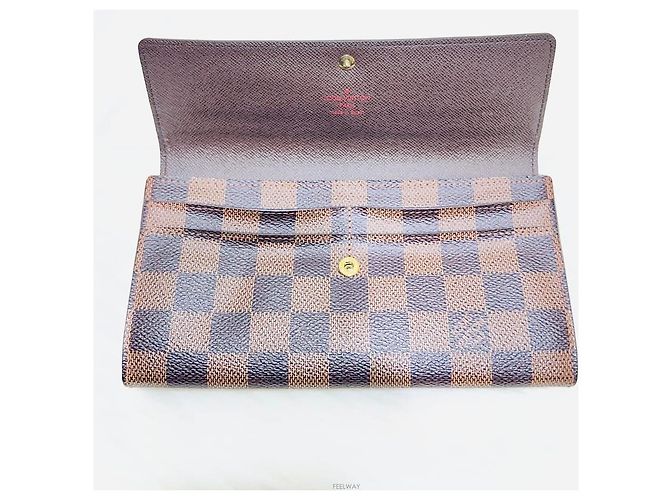 Louis Vuitton Carteira Sarah Damier Ebene Marrom - vista 6