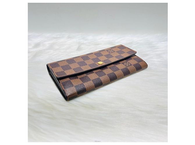 Louis Vuitton Carteira Sarah Damier Ebene Marrom - vista 8