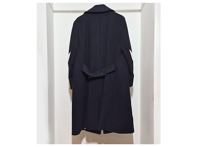 Gucci Leopard Patch Woll-Kaschmir-Mantel Blau - Ansicht 3