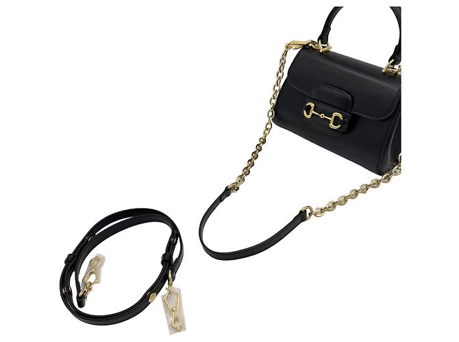 Gucci Mini borsa a manico Horsebit Nera Nero - vista 8