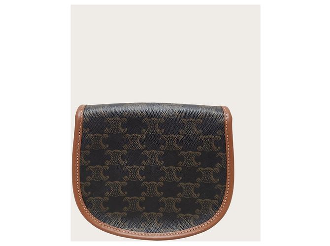 Céline Mini borsa a tracolla Versace in tela Triomphe e pelle di vitello Tan Marrone - vista 5