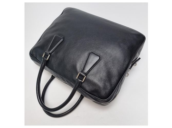 Jacquard Prada Valigetta in pelle di vitello con logo nero (Usato, Unisex) - vista 12