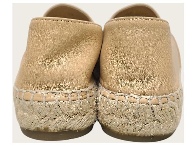Chanel Espadrilles slip-on in pelle di agnello bicolore beige e nero Marrone - vista 7