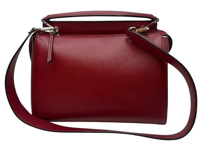 Fendi Borsa a tracolla media in pelle di vitello rossa Rosso - vista 4