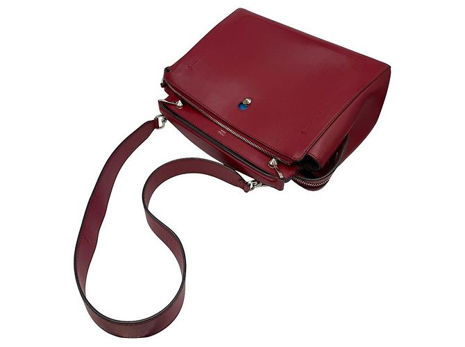 Fendi Borsa a tracolla media in pelle di vitello rossa Rosso - vista 6