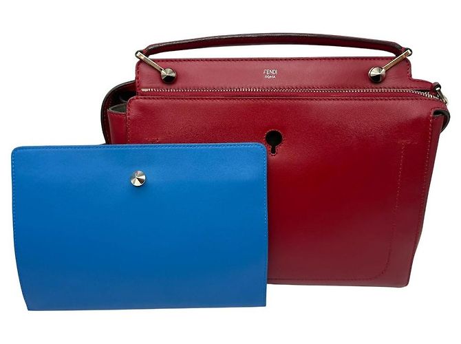 Fendi Borsa a tracolla media in pelle di vitello rossa Rosso - vista 7