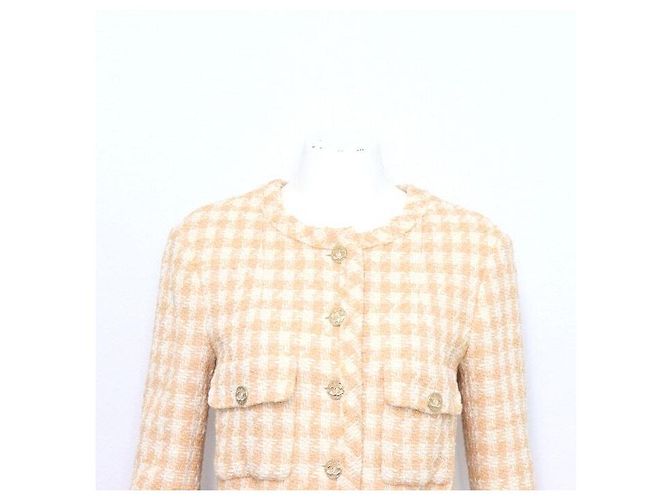 Chanel Giacca in tweed di cotone ecru da donna Bianco - vista 2