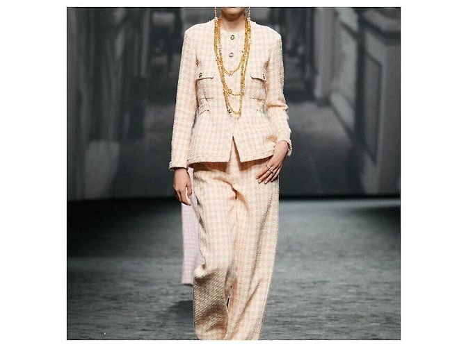Chanel Giacca in tweed di cotone ecru da donna Bianco - vista 7