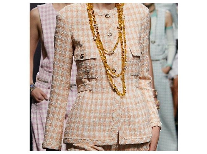 Chanel Giacca in tweed di cotone ecru da donna Bianco - vista 8