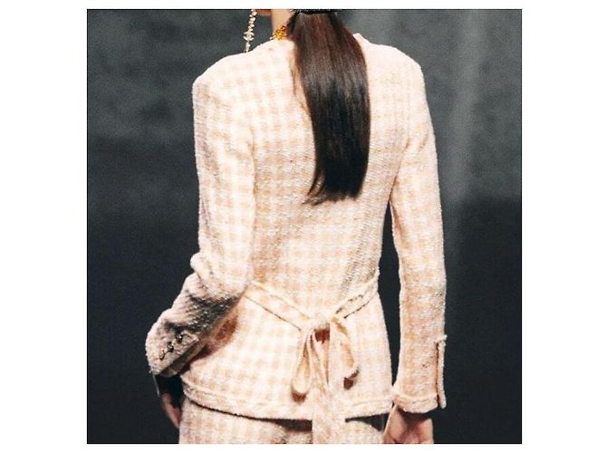 Chanel Giacca in tweed di cotone ecru da donna Bianco - vista 9