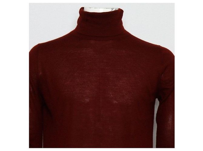 Hermès Kaschmir Rollkragen Strick-T-Shirt für Herren Rot - Ansicht 2