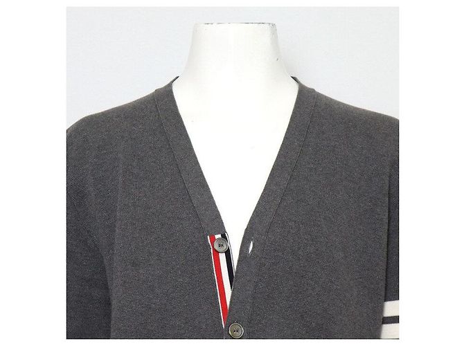 Thom Browne Milano-Strickjacke in Mittelgrau für Herren - Ansicht 2