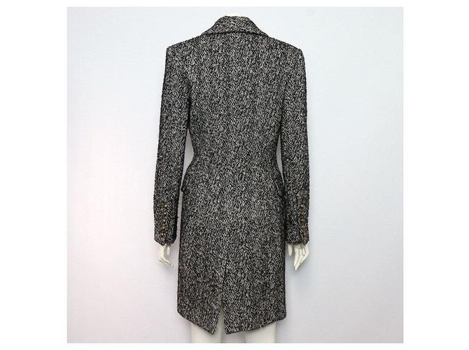 Balmain Zweifarbiger langer Wollmantel Doppeljacke - Ansicht 4