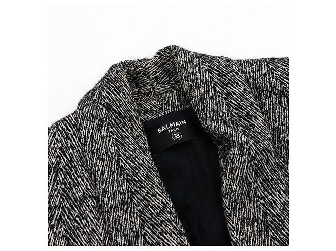 Balmain Zweifarbiger langer Wollmantel Doppeljacke - Ansicht 5