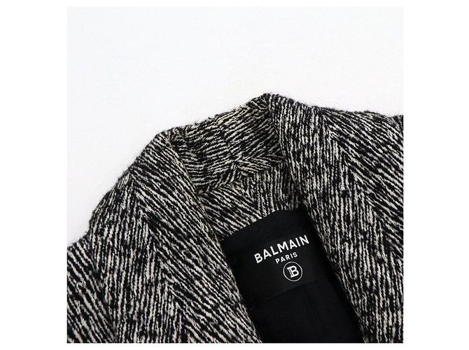 Balmain Zweifarbiger langer Wollmantel Doppeljacke - Ansicht 6
