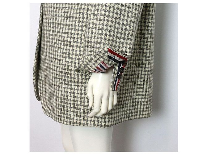 Thom Browne Graue Gun Club Check Woll-Tweed-Jacke für Damen - Ansicht 3