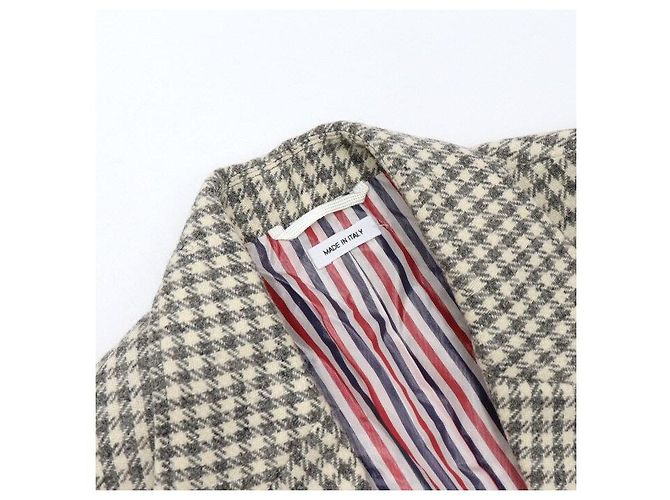 Thom Browne Graue Gun Club Check Woll-Tweed-Jacke für Damen - Ansicht 5