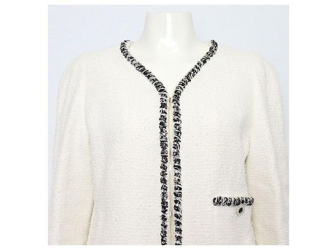 Chanel Chaqueta de tweed blanco para mujer Season - vista 2